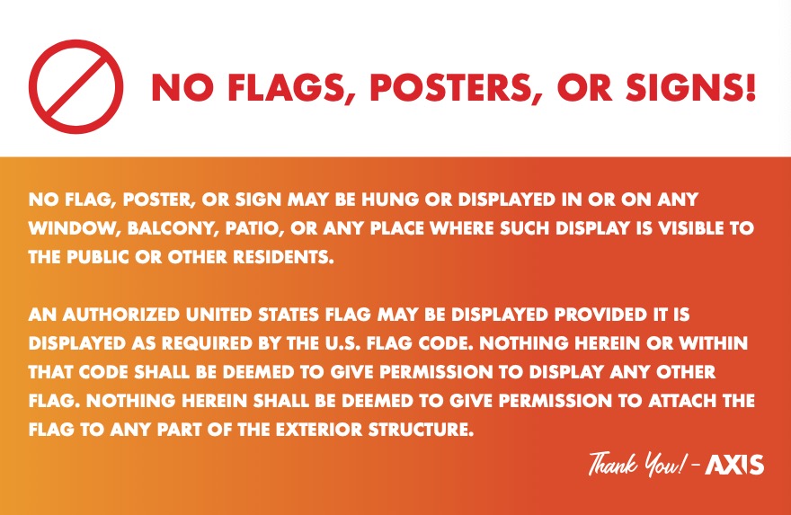 No flags, posters, or signs