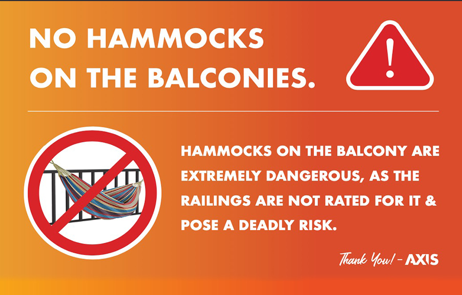 No hammocks on the balconies